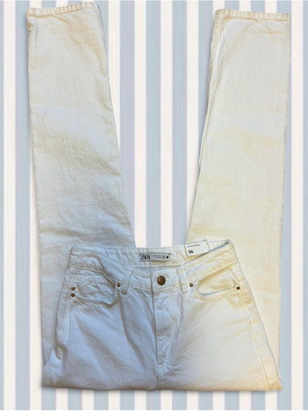 ZARA White Skinny Jeans - Classic Five-Pocket Style